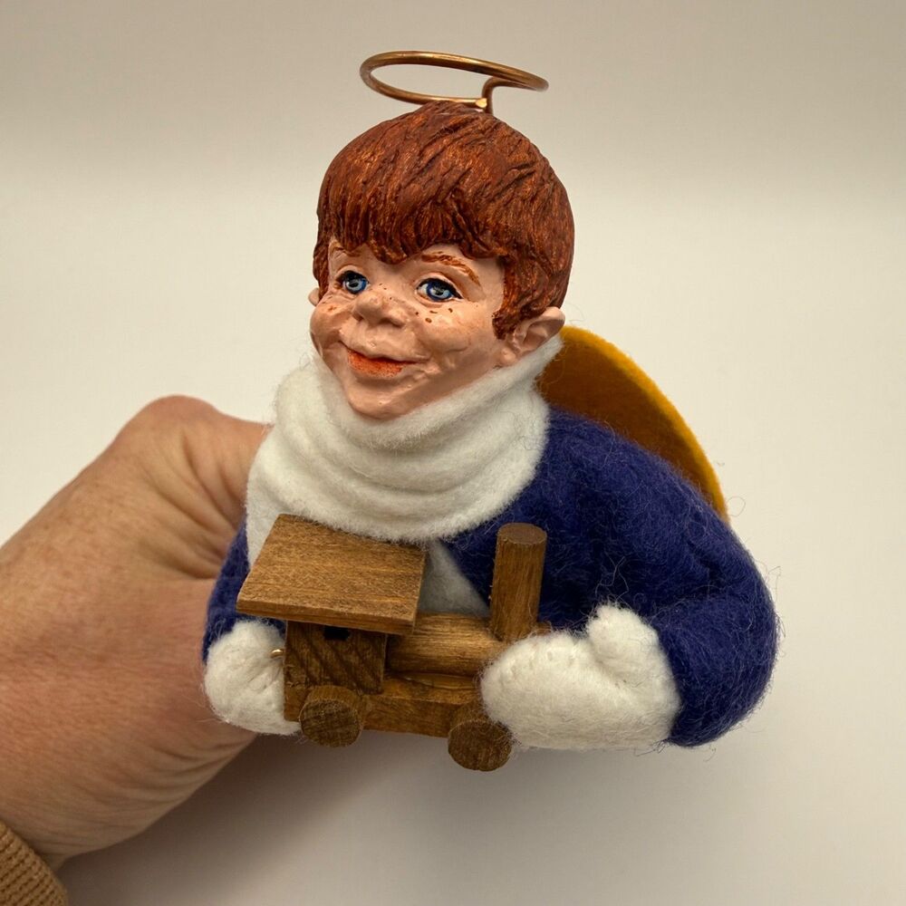 Rare Vtg 1983 Simpich Angels Character Dolls Original Handmade "Joe" Blue Train